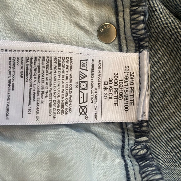 Gap Jeans Low Stride Rise 30 10 Petite Light Wash Blue Short Wide Leg - Picture 7 of 7
